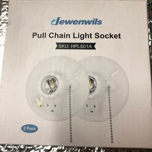 Dewenwils Pull Chain Light Socket - White (2 Pack)
